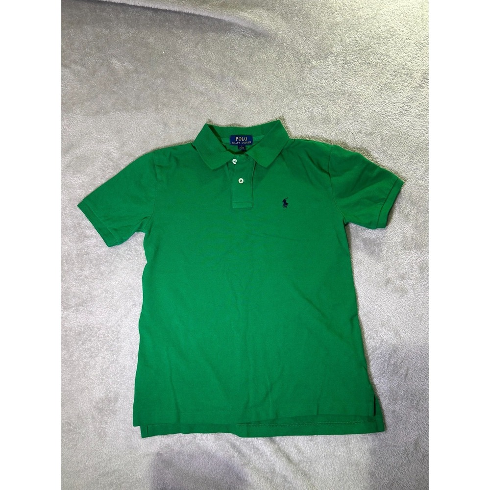 Polo Ralph Lauren Polo Shirt Boys Green Classic Fit Cotton Medium 10-12 - Picture 2 of 9